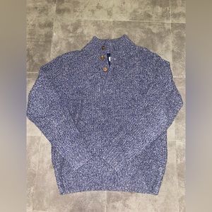 Navy Wool Cashmere Faherty Quarterzip sz M